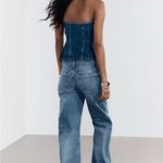 ZARA  Denim Bandeau Top Photo 2