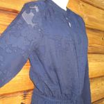 Katherine Barclay NWT Navy Blue Drawstring Shirt Dress Photo 2