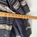 Adrianna Papell Vintage Silk Blend Striped Dress Suit Set Women 16 Navy Gold Photo 3