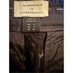 Anthropologie The Essential Slim Straight Pants Womens Sz 4 Black Motif Textured Photo 4