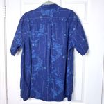 Island Shores Size L Short Sleeve Blue Hawaiian Men's Button-Up Shirt - Koi Fish & Flowers Photo 4