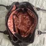 B MAKOWSKY Medium Blk Leather 2 Handle 3 Section Leopard Lining W/ Zippered Area Black Photo 8