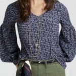 CAbi Romantic Te Amo Navy Love Blouse #5336 - Small EUC Photo 3