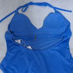 ANDIE The Lagos One Piece Blue Halter Adjustable Cheeky Bottom M New Photo 4