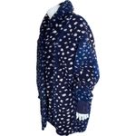 BumbleBella by Jill Martin Regular Sherpa Shawl Collar Button Lounger Navy XS/S Blue Photo 4