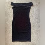 Forever 21 black & silver sparkle velvet off the shoulder mini dress size medium Photo 1