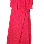 Bailey blue Crochet Overlay Maxi Dress Ruffle Trim Hot Pink M Photo 0