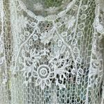 None White Crochet Lace Floral Embroidered Scoop-neck Tunic Top Swim Coverup Photo 2