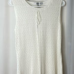 Alfani Vintage women’s cream knit tie neck sleeveless soft sweater vest top XL Photo 0