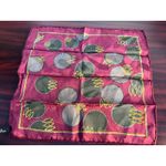 Vintage Burgundy Silk Handkerchief Geometric Italian 80s 90s Red Photo 3