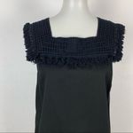 Madewell Sundream Fringe Dress 8 Black Sleeveless Cottagecore Midi Photo 2