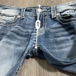 Miss Me  Fleur De Lis Embroidered Embellishment‎ Medium Wash Bootcut Jeans Sz 28 Photo 9