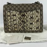 Gucci  GG Supreme Monogram Snakeskin Flower Embroidered Dionysus Shoulder Bag Photo 2