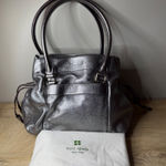 Kate Spade  Metallic Silver Pebbled Handbag Satchel Drawstring Dust Bag Shimmer Photo 0
