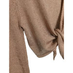 Dee Elly Metallic Shimmer Cropped Front Tie Bell Long Crochet Sleeve Rose Gold M Photo 5