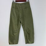 Free People We the Osaka Mid-Rise Barrel Texturized Olive Green Jeans 26 Photo 7