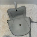 Nordstrom Genuine Leather Crossbody Saddle Bag Gray w Snakeskin Print Purse Photo 6