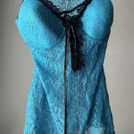 Stunning Lace Turquoise Slip Blue Size 1X Photo 0