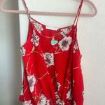 Lush Clothing Red Floral Tank Top Photo 0