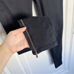 Paige  • Verdugo Ankle Skinny Jeans black denim gold ankle zippers Photo 7