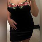 Speechless Black Dress with Red and Green Floral Embroidery Photo 3