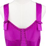 Diane Von Furstenberg  Carl Top Fuchsia Pink Beaded Y2K Silk Blouse Size 8 Photo 1