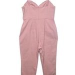 Lovers + Friends womens large new pink sydney jumpsuit denim casual barbie for Photo 3