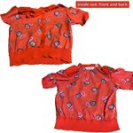 Diane Von Furstenberg VINTAGE 1990'S  TOMATO RED NOVELTY BLOUSE (M) Photo 11