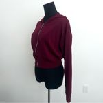 Forever 21  Burgundy Cropped Full Zip Hoodie in Size S Photo 1