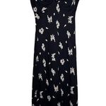 Jones Wear Dress Black White Floral Flower Print Midi V Neck Career Party Size 6 Photo 0