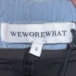 We Wore What  Windbreaker Biker Short in Dusty Blue Photo 12