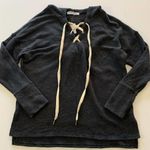 Via Penny Lane Reworked Apparel | The Doors Lace Up Hoodie Sweater Medium Gray Photo 7