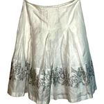 Jones New York White Cotton Linen Metallic Jacquard Skirt 4 Photo 0