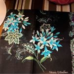 Mario Valentino  Black and Purple Floral Scarf Photo 7