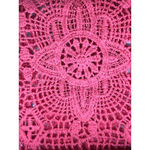 Ultra Pink Crochet Women Lace Long Sleeve Crop Top Boho Festival Delicate Pink L Photo 8