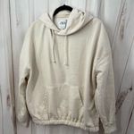 ZARA Women’s Small Cream Pullover Cinched Hoodie Sweatshirt Photo 0