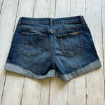 Jennifer Lopez Women’s Medium Blue Distressed Mid Rise 3” Denim Shorts Sz 2 Photo 1