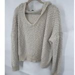 Young Fabulous and Broke Hooded Sweater Women Large Beige Popcorn Knit Granolagirl Photo 1