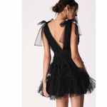 Lulus  Tulle-Proof Black Tulle Beaded Tie-Shoulder Tiered
Mini Dress XL Photo 7