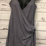 Lumiere striped tie‎ front faux wrap dress Gray Photo 0