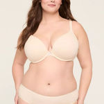 Cacique Cotton Boost Plunge Beige Sz 44DDD Bra Photo 0