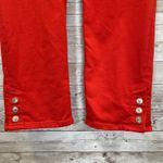 Chico's Womens 0.5 US6 Jeans Red So Slimming Girlfriend Slim Leg Crop Ankle Snaps Photo 8