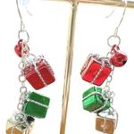 Christmas Gift Earrings Dangle Hooks New Festive Presents Holiday Party … Red Photo 0