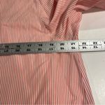 Chico's  No Iron Button Up Shirt Top Front Tie Pinstriped White Coral Sz 2 Lg Photo 6