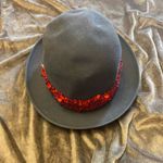 Vintage DUNLAP Fedora hat Black /sequin red strap Spaceweight Photo 9