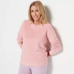 Denim & Co. Comfort Zone Baby Sherpa Crewneck Pullover 31” P2P Pink Size 3X Photo 6