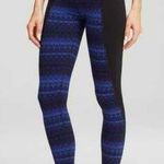 Alo Yoga  Illusion 3 Tribal print leggings Arctic Royalty‎ Blue Black Pant size M Photo 1