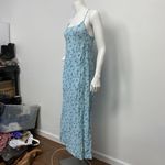 Vintage Y2K Small Blue Floral Print Keyhole Bloomcore Spring Romantic Dinner Photo 7