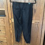 Athleta Cabo Linen Joggers Black Elastic Waist Zipper Pocket Drawstring 2 Petite Photo 6