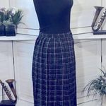 Vintage 60s 70s Wool Checkered Plaid A Line Skirt Size S Blue Photo 4